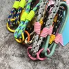 Schlüsselanhänger Schlüsselanhänger Baumwollfaden Lanyard Farbe Schlüsselanhänger Metall Schlüsselanhänger Autozubehör Exquisite hängende Ornamente Tasche Dekoration Geschenk