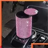 Autres accessoires intérieurs Autres accessoires intérieurs Cendrier de voiture Porte-gobelet de fumée Cendrier de rangement Strass rose pour voitures Diamond W Dhc3Y