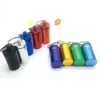 Keychain Holder Aluminium Vattentät förvaring Bottle Pill Case Box Stash Jars Bottle Jewelry Container Keyring 52*22mm