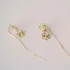 Brincos pendurados cmajor 14ct ouro jóias finas forma de flor clássico mínimo estilo simples presente da dama de honra gota para crianças meninas mulheres