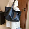 Abendtaschen Oversize Shopper Tasche Einfache Casual Große Kapazität Tote Frauen Handtaschen Designer Luxus Weiches Leder Schulter Schwarz Bolsos