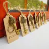 Creative keyring Keychain beer bottle opener With Card Rope Retro Crown Key bottle openers For Party Wedding decoration