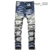 Jeans roxo para designer Mens Jeans empilhados Homens Denim Lágrimas Jeans Angustiado Rasgado Motociclista Azul Homens Slim Lápis Jeans Slim Fit Motocicleta Hip Hop MOUE