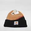 Carharttlys hatt designer original kvalitet gradvis färgad bomullsgarn ull hatt höst och vinter stekt deg vridmönster vikande varm stickad hatt kvinnors kalla hatt