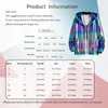 Men's Trench Coats Unisex Adult Women Men Metallic Shiny Gradient Hooded Jacket Front ZipUp Long Sleeve Bottom Drawstring Outerwear 230413