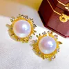 Stud Earrings Sunflower Pearl Natural Fashion Women Handmade Jewelry Wholesale