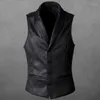 Gilet da uomo Gilet casual vintage da ragazzo in tessuto scamosciato Giacca senza maniche retrò da uomo oversize Gilet con bottoni gotico medievale taglie forti