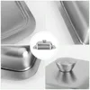 Geschirr-Sets 1pc Butterhalter Box Dessertteller Teller mit Deckel Metall