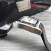 자동차 남성의 기계식 자동 정사각형 계층 소 가죽 밴드 직경 40mm 사파이어 거울 Montre de Luxe Watch Dhgates Watch