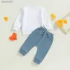 Set di abbigliamento Moda Autunno Bambini Set di abbigliamento per ragazzi Stampa di lettere Pullover a maniche lunghe Felpe Pantaloni Casual