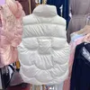 Dames Vesten Chalecos Para Mujer Vest Dames Zware Bezaaid Bloem Trekkoord Mouwloos Vest Katoenen Jas Witte Parka's Zip Top