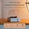 Portable Speakers Desktop Small Sound Box Creative Vinyl Record Player Speaker Alarm Clock Bluetooth-compatible for Home Living Room Bedroom