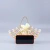 Вечерние сумки роскошная жемчужная выдолбленная женская сумка с бисером в форме вентиляционного вентилятора сумочка