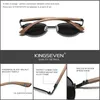 Solglasögon Kingseven Brand Polariserade trä solglasögon för män Kvinnor UV400 Mirror Lens Male Eyewear Round Frame Handgjorda solglasögon 230413