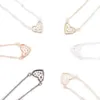 Pendant Necklaces 2023 Arrivals Small Oval Heart Inlay Clear Zircon Necklace For Women Girls Fashion Jewelry Accessories Super Pretty