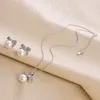 Серьги с серьгами бренд подлинные роскошные настоящие драгоценности корейская версия модная тонкая циркон Bowknot Pearl Ear Clip Integrated Dinn