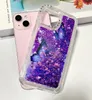 Bling Liquid Quicksand Phone Case för Galaxy S21Fe S23Fe A54 5G Shiny Sequin Soft Silicone TPU PC Case Cover Oppbag
