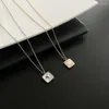 Pendant Necklaces Square Heart Necklace Shell Jewelry On The Neck Stainless Steel For Women Accessories Link Chain Never Fade