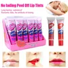 Lipstick 24pcs/partie Fruit Flavour Off Off Liquid Lipstick Waterproof Waterproof Długo długość warg Tatoo 6 Kolor hurtowy Lipgloss 231113