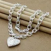 Chaînes Vente Argent 925 Bijoux Collier Mode Po Cadre Coeur Pendentif À La Mode