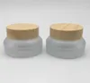 15g träkorn Frosted Glass Bottle Cosmetic Bottle Cream Jar with Wood Lids Cap 1/2oz Glass Container