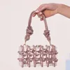 Sacs de soirée Embrayage en corde acrylique avec strass, sac à bandoulière de soirée en cristal pour femmes, sac de luxe clair avec nœud de mariage, 231026