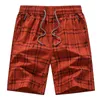 Shorts masculinos bermuda masculino de verão elástica cintura masculina shorts xadrez clássico design calmas de algodão Casual Praia curta Tamanho grande 44 230413