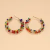 Boucles d'oreilles créoles BLIJERY bohème perles multicolores Brincos fait à la main Style ethnique grand cercle pour femmes bijoux cadeau