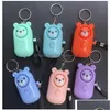 Keychains Lanyards 6 Färger 130dB Bear Alarm Personlig LED -ficklampa Självförsvar Keyrings Säkerhet Säkerhet Alert Device Key Chain DHFXW