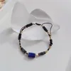 Strand Beaded Bracelet Naturel Lapis Lazuli Vintage Minimaliste À La Mode Bohème Tissé À La Main Réglable Perle De Riz