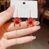 Nouvelles oreilles faciales d'opéra de pékin Feng ethnique chinois, personnalité tempérament rouge net, boucles d'oreilles oreilles