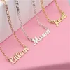 Pendant Necklaces Jewelry Name Custom for Men Nameplate Stainless Steel Women Silver Personalized Letter Necklace Gift 231113