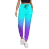 Pantalon femme imprimé survêtement coucher de soleil couleur rue mode pantalons de survêtement automne femme rétro personnalisé surdimensionné pantalon idée cadeau