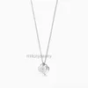 Tiffanyin Necklaces Designer Jewelry Classic t High Edition S925 Sterling Silver Double Heart Charm Drop Glue Set Diamond Plated Love 2gm6