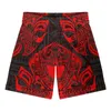 Mäns shorts polynesiska tribal fijian totem tatuering fiji tryck fitness bodybuilding sommar gym