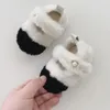 Primeiros caminhantes primeiros caminhantes 0-2y inverno meninas sapatos de bebê pelúcia engrossar moda bonito confortável quente antiderrapante sola macia infantil maomao casa