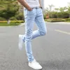 Herenjeans Denim Slim Fit Herenbroek Stretch Lichtblauwe broek Hoge kwaliteit Casual Mode Koe Jongen Man 231113