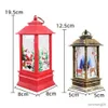 Bougies Bougies de Noël lumière LED cerf de neige lanterne lumière château Vintage Santa bonhomme de neige suspendu lanterne lampe nouvel an décoration de fête