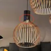 Hängslampor vintage träfågelburet tak ljuskrona träkonst levande matsal lampa restaurang hängande lätt glans deco fixtur