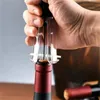 Pneumatisk pumpvinöppnare flasköppnare korkskruv med rostfritt stål nålstift typ kork ut verktyg lätt att rengöra