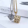 Pendentif Colliers Plein Cube Zircon 3D Magic Cube avec 24 pouces Glacé Chaîne de corde en acier inoxydable Bijoux de luxe Hip Hop