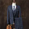 Suits Men Suits Men Business Formal Slim Fit Prom Mężczyzna Mężczyzna butik Plaid Design Design Dress Kurtka Kamizelka 3 sztuki Zestaw 231113