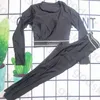 Enkelt brevtryck trackdräkt kvinnor yoga kläder nya andningsbara yogatoppar stretch byxor höga midja leggings