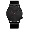 Wristwatches Mens Watches With Stainless Steel Minimalist Quartz Analog Watch Second Hand Leather Band