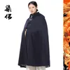 Ethnische Kleidung verdicken Mönch Robe Umhang Zen Winter Meditation Cape warmer buddhistischer Mantel traditionelles Chinesisch für Frauen