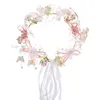 Headpieces Romantic Women'S Fairy Hair Crowns Wreath Sweet Butterfly Flower Hairband Crown With Ribbon Party Bridal Headband Jewelry