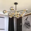 Żyrandole nowoczesne szklane ball żyrandol Nordic LED okrągły wisior światła w kryzysie czarne retro vintage loft home lampy oszustwo