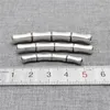 Pedras preciosas soltas 925 prata esterlina tubo curvo de bambu para colar pulseira espaçador