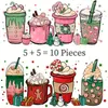 Window Stickers Adhesive Stickers 10pcs Holiday Design Christmas UV DTF Transfer Sticker For 16oz Libbey Glass Cups Diy Wrap 231110