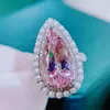 Anelli a grappolo H701 Gioielleria raffinata Oro 18 carati Naturale Rosa Berillo Eliodoro Morganite 5,05 ct Pietre preziose Gioielli per le donne Anello